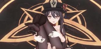  3D甘雨与胡桃激情互干，高潮迭起超带感 